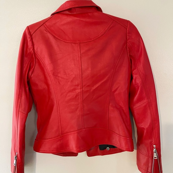 100% Real Leather Red Jacket - Picture 3 of 4